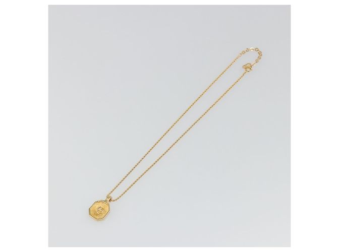 Collana Christian Dior in strass metallico Gold Auth SW2415 D'oro - vista 9