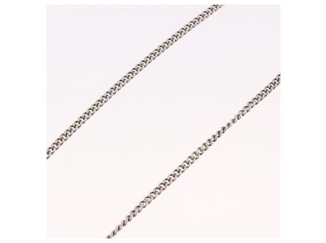 Collana BALENCIAGA BB Icon metallo Silver tone Auth 186316A - vista 14