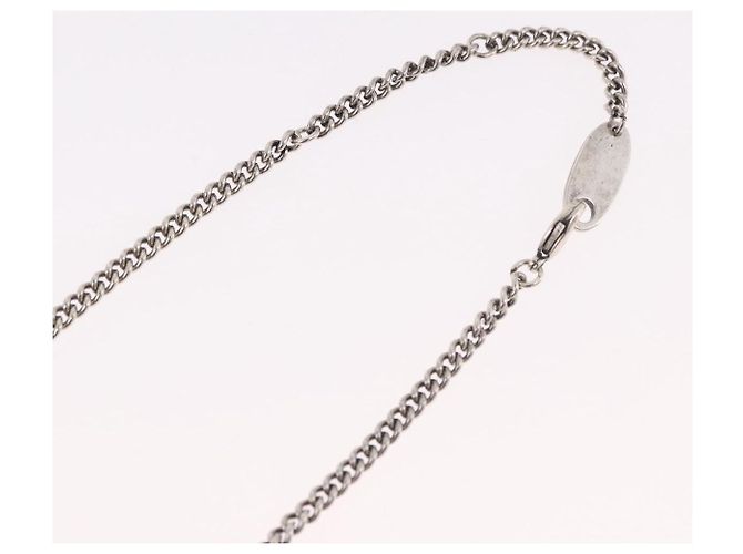 Collana BALENCIAGA BB Icon metallo Silver tone Auth 186316A - vista 15