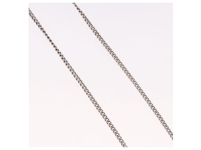 Collana BALENCIAGA BB Icon metallo Silver tone Auth 186316A - vista 5