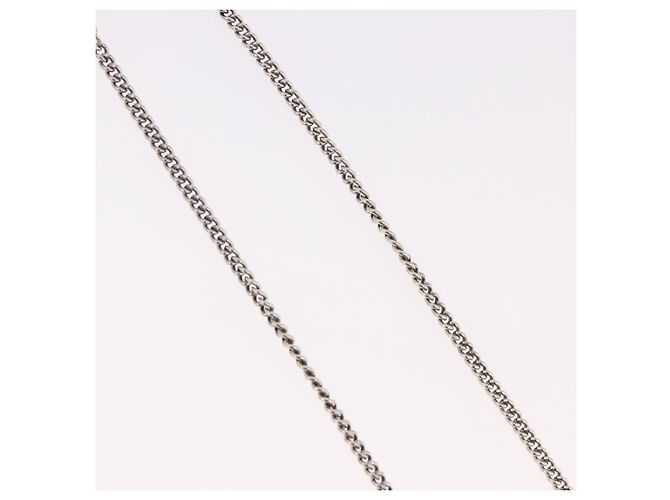 Collana BALENCIAGA BB Icon metallo Silver tone Auth 186316A - vista 6