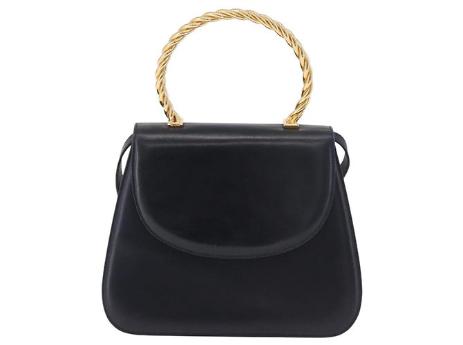 Borsa a mano Salvatore Ferragamo in pelle 2way Navy Gold Auth 185733A D'oro Blu navy - vista 13
