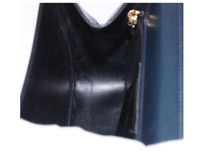 Borsa a mano Salvatore Ferragamo in pelle 2way Navy Gold Auth 185733A D'oro Blu navy - vista 21