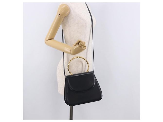 Borsa a mano Salvatore Ferragamo in pelle 2way Navy Gold Auth 185733A D'oro Blu navy - vista 24
