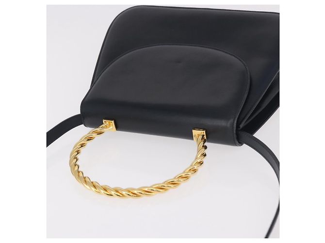 Borsa a mano Salvatore Ferragamo in pelle 2way Navy Gold Auth 185733A D'oro Blu navy - vista 7
