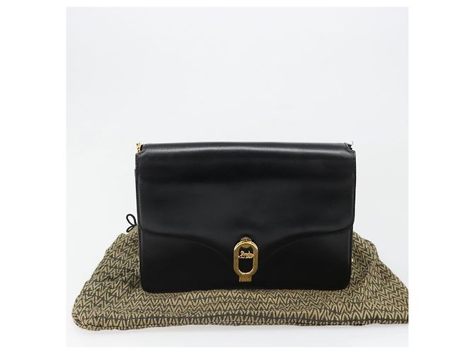 Céline Borsa a Spalla con Catena CELINE in Pelle Nera e Oro Auth 187388 Nero D'oro - vista 12