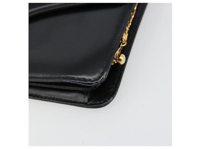 Céline Borsa a Spalla con Catena CELINE in Pelle Nera e Oro Auth 187388 Nero D'oro - vista 15