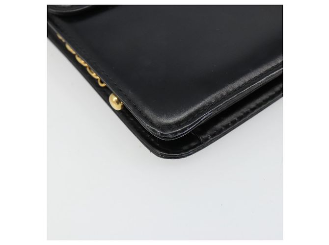 Céline Borsa a Spalla con Catena CELINE in Pelle Nera e Oro Auth 187388 Nero D'oro - vista 16
