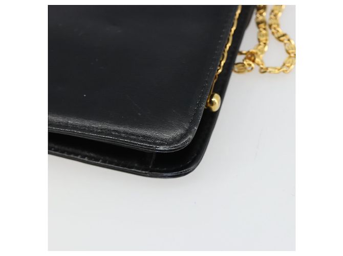 Céline Borsa a Spalla con Catena CELINE in Pelle Nera e Oro Auth 187388 Nero D'oro - vista 17