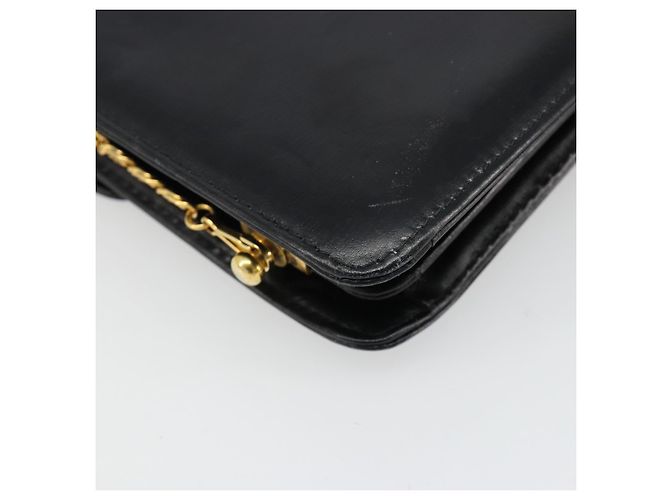 Céline Borsa a Spalla con Catena CELINE in Pelle Nera e Oro Auth 187388 Nero D'oro - vista 18