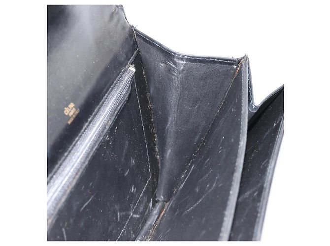 Céline Borsa a Spalla con Catena CELINE in Pelle Nera e Oro Auth 187388 Nero D'oro - vista 22