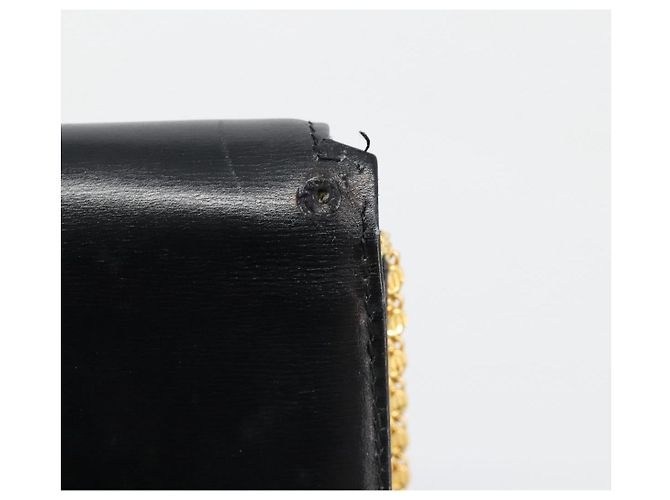Céline Borsa a Spalla con Catena CELINE in Pelle Nera e Oro Auth 187388 Nero D'oro - vista 3