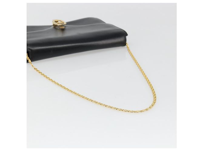 Céline Borsa a Spalla con Catena CELINE in Pelle Nera e Oro Auth 187388 Nero D'oro - vista 8