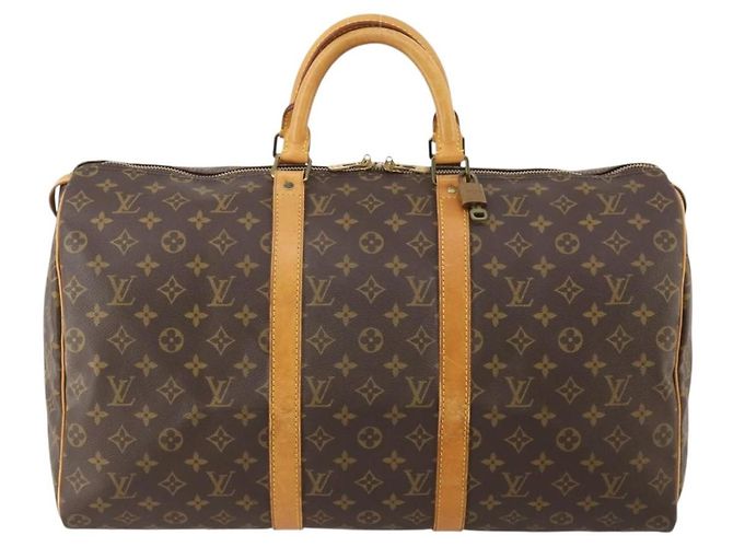 LOUIS VUITTON Borsa Boston Monogram Keepall 50 M41426 LV Auth 186091A Monogramma - vista 13