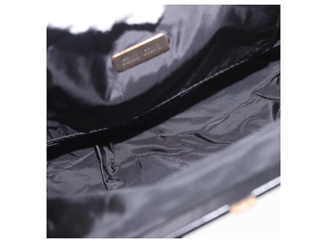 Borsa Miu Miu in raso nero e oro Auth 187043A D'oro - vista 11