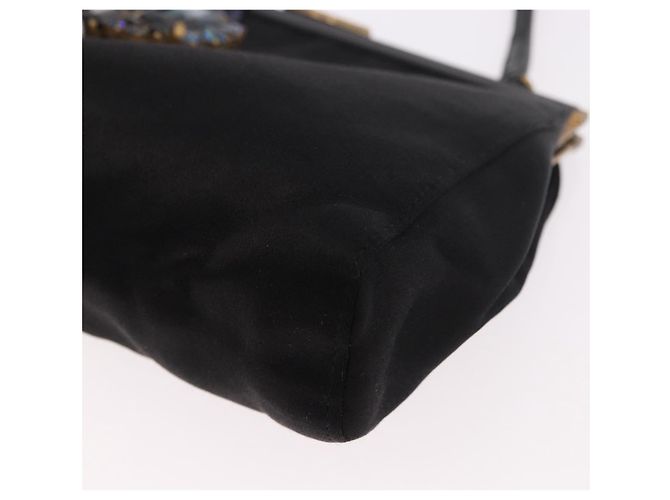Borsa Miu Miu in raso nero e oro Auth 187043A D'oro - vista 15