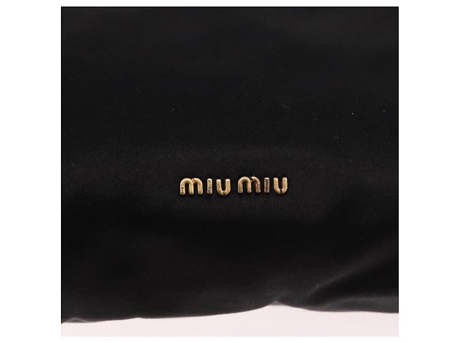Borsa Miu Miu in raso nero e oro Auth 187043A D'oro - vista 18