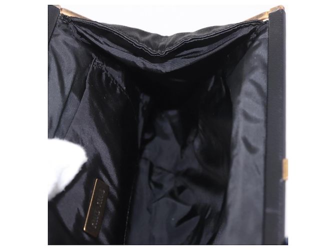 Borsa Miu Miu in raso nero e oro Auth 187043A D'oro - vista 20