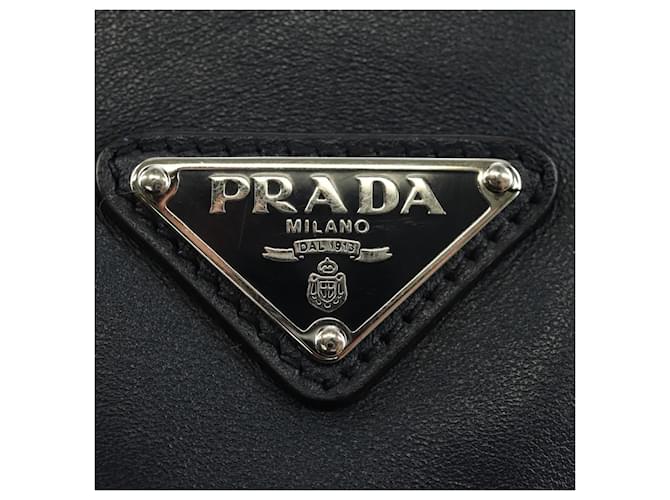 Borsa a Spalla PRADA in Pelle Blu Navy e Argento Auth ki6667SAM - vista 19