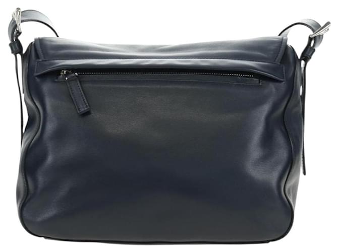 Borsa a Spalla PRADA in Pelle Blu Navy e Argento Auth ki6667SAM - vista 2