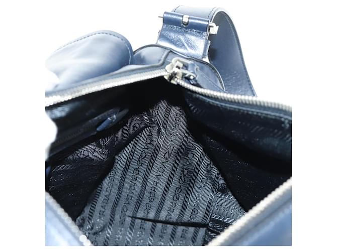 Borsa a Spalla PRADA in Pelle Blu Navy e Argento Auth ki6667SAM - vista 25