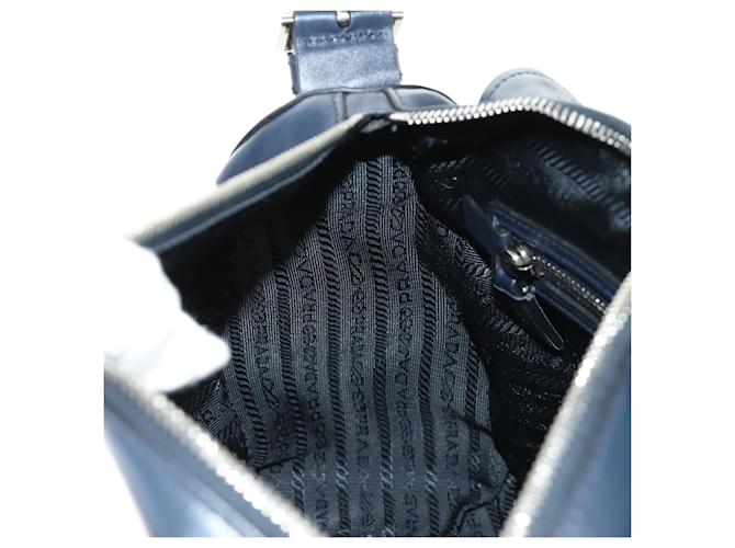 Borsa a Spalla PRADA in Pelle Blu Navy e Argento Auth ki6667SAM - vista 26