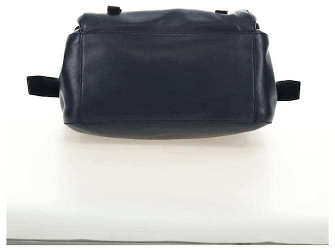 Borsa a Spalla PRADA in Pelle Blu Navy e Argento Auth ki6667SAM - vista 5