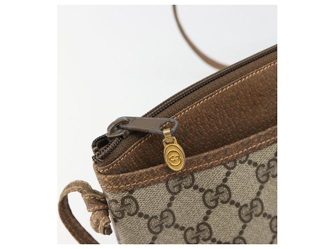 GUCCI GG Supreme Old Shoulder Bag PVC Beige Oro 378 02 020 Auth am11912 D'oro - vista 10