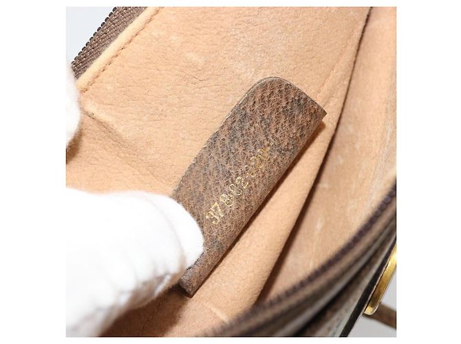 GUCCI GG Supreme Old Shoulder Bag PVC Beige Oro 378 02 020 Auth am11912 D'oro - vista 12
