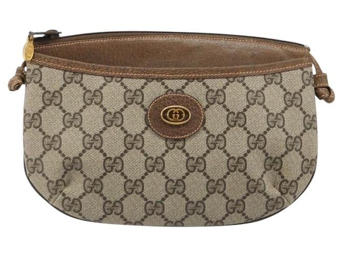 GUCCI GG Supreme Old Shoulder Bag PVC Beige Oro 378 02 020 Auth am11912 D'oro - vista 13