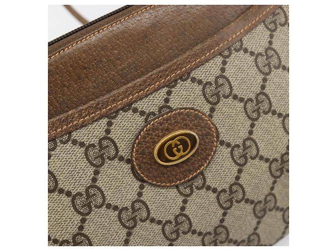 GUCCI GG Supreme Old Shoulder Bag PVC Beige Oro 378 02 020 Auth am11912 D'oro - vista 17