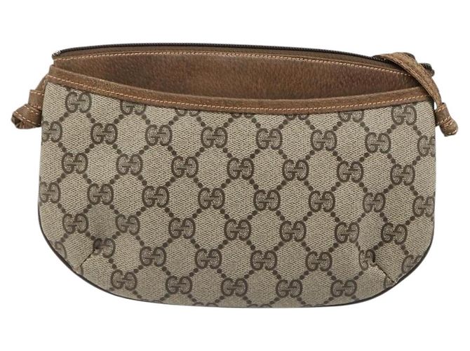 GUCCI GG Supreme Old Shoulder Bag PVC Beige Oro 378 02 020 Auth am11912 D'oro - vista 2