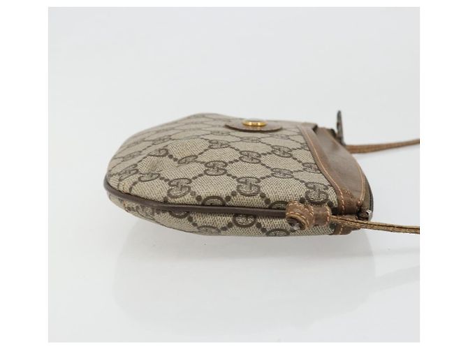 GUCCI GG Supreme Old Shoulder Bag PVC Beige Oro 378 02 020 Auth am11912 D'oro - vista 3