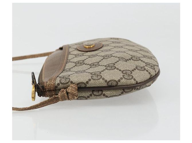 GUCCI GG Supreme Old Shoulder Bag PVC Beige Oro 378 02 020 Auth am11912 D'oro - vista 4
