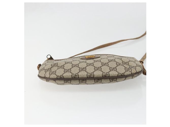 GUCCI GG Supreme Old Shoulder Bag PVC Beige Oro 378 02 020 Auth am11912 D'oro - vista 5