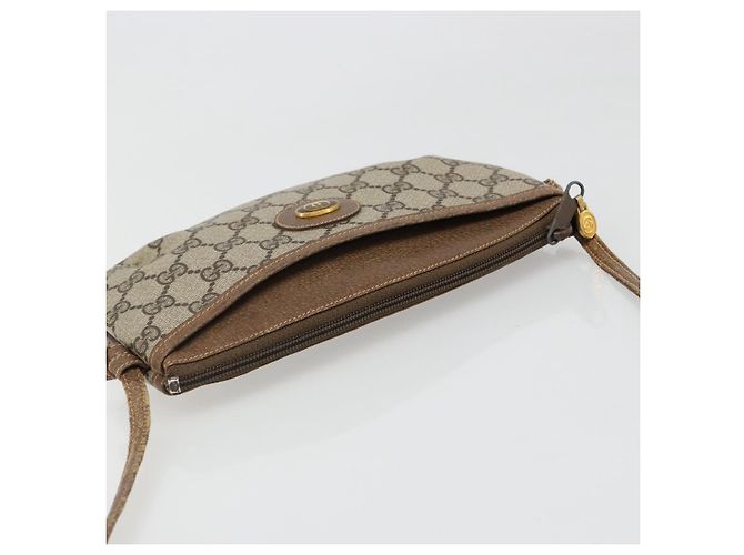 GUCCI GG Supreme Old Shoulder Bag PVC Beige Oro 378 02 020 Auth am11912 D'oro - vista 6