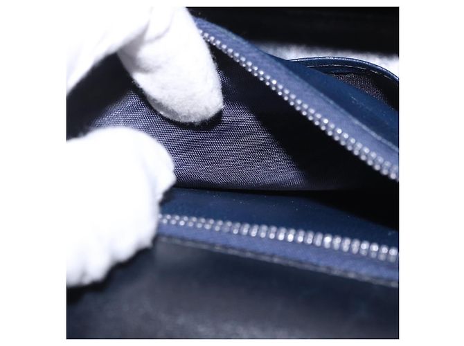 Borsa GUCCI in pelle blu navy e oro Autentica 187557A D'oro - vista 12