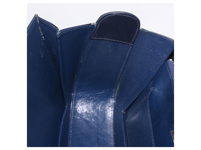 Borsa GUCCI in pelle blu navy e oro Autentica 187557A D'oro - vista 21