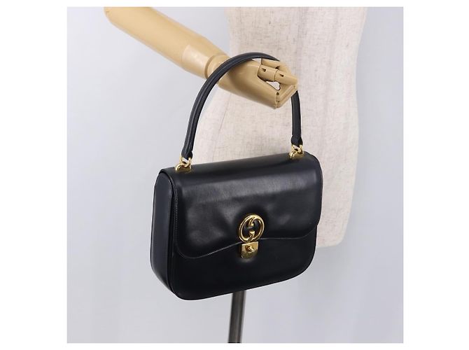 Borsa GUCCI in pelle blu navy e oro Autentica 187557A D'oro - vista 23