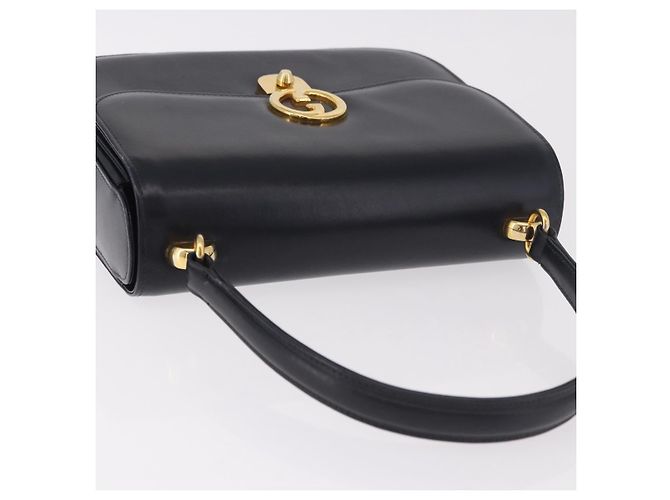 Borsa GUCCI in pelle blu navy e oro Autentica 187557A D'oro - vista 6