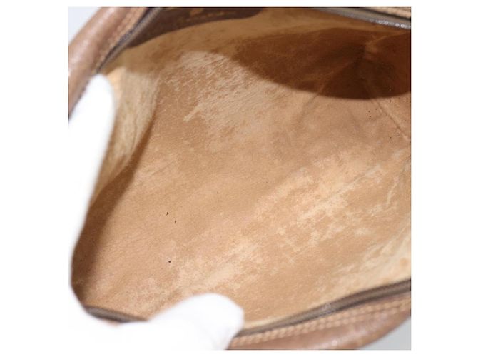 Borsa a Spalla GUCCI GG Supreme Web Sherry Line PVC Beige Oro Auth 186057 D'oro - vista 11