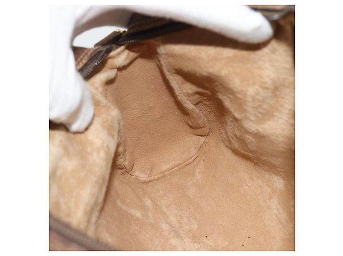 Borsa a Spalla GUCCI GG Supreme Web Sherry Line PVC Beige Oro Auth 186057 D'oro - vista 20
