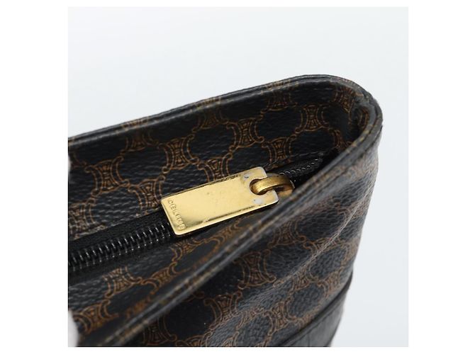 Céline Borsa Tote CELINE Macadam in tela e pelle PVC nera e oro Auth ka4807 Nero D'oro - vista 10
