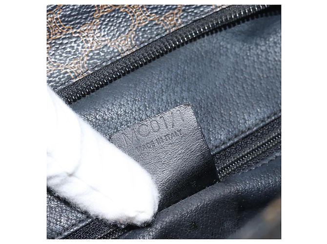 Céline Borsa Tote CELINE Macadam in tela e pelle PVC nera e oro Auth ka4807 Nero D'oro - vista 12