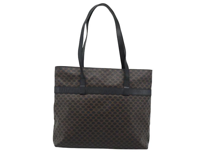 Céline Borsa Tote CELINE Macadam in tela e pelle PVC nera e oro Auth ka4807 Nero D'oro - vista 13