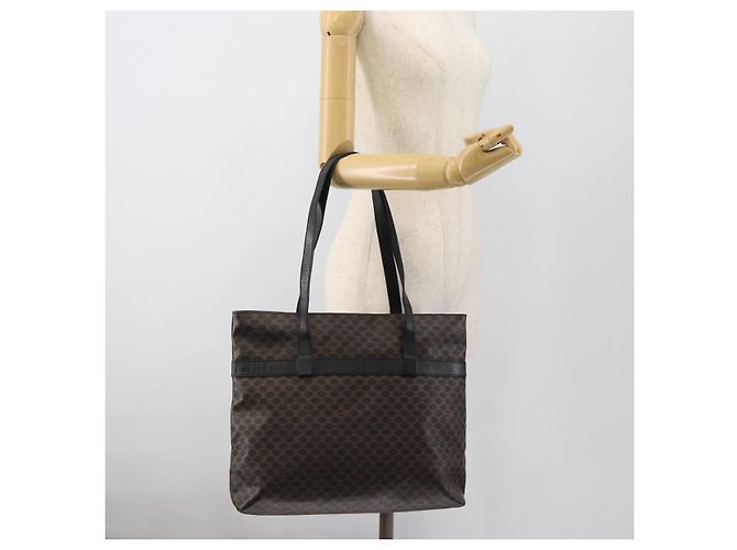 Céline Borsa Tote CELINE Macadam in tela e pelle PVC nera e oro Auth ka4807 Nero D'oro - vista 22