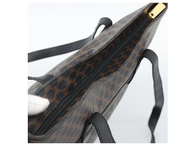 Céline Borsa Tote CELINE Macadam in tela e pelle PVC nera e oro Auth ka4807 Nero D'oro - vista 6