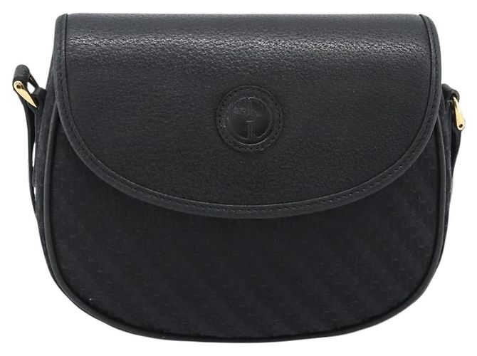 Bolsa de Ombro GUCCI Lona e Couro Preto Ouro 007 14 0074 Auth ka4851 Dourado - vista 13