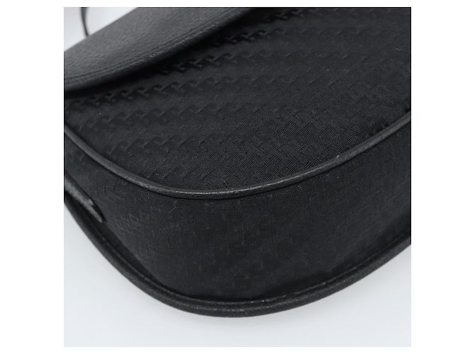 Bolsa de Ombro GUCCI Lona e Couro Preto Ouro 007 14 0074 Auth ka4851 Dourado - vista 14