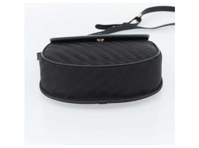 Bolsa de Ombro GUCCI Lona e Couro Preto Ouro 007 14 0074 Auth ka4851 Dourado - vista 5